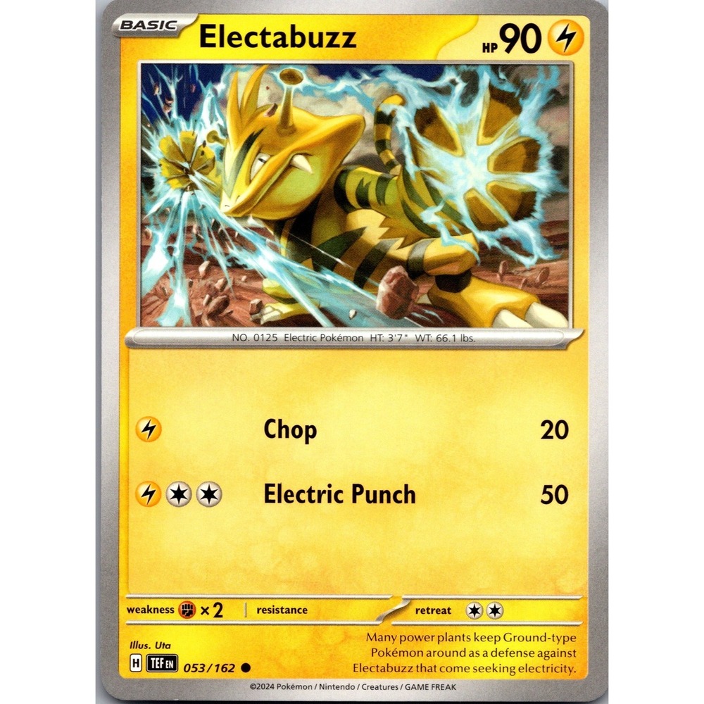 Pokemon Electabuzz 053/162 SV05 Temporal Forces Common Lightning Card